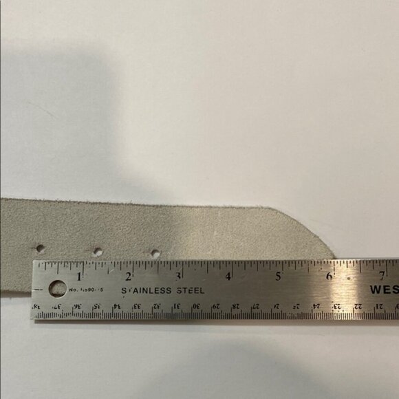 80's White and Brown Belt leather with Bold Buckle by Orciani - Picture 15 of 16